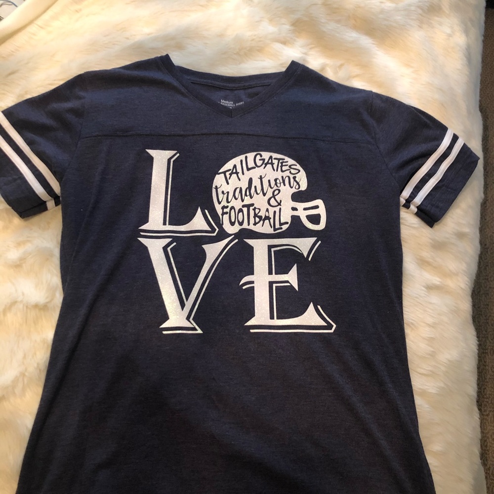 V-Neck Football Love T-Shirt